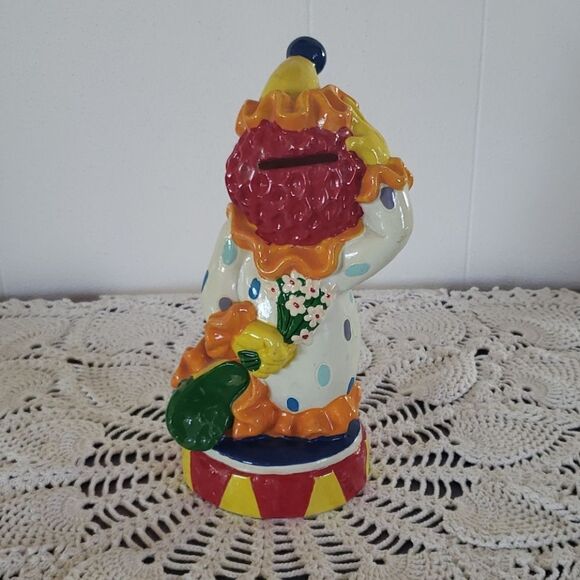 Vintage Child's Plastic Clown Bank - Picture 3 of 10